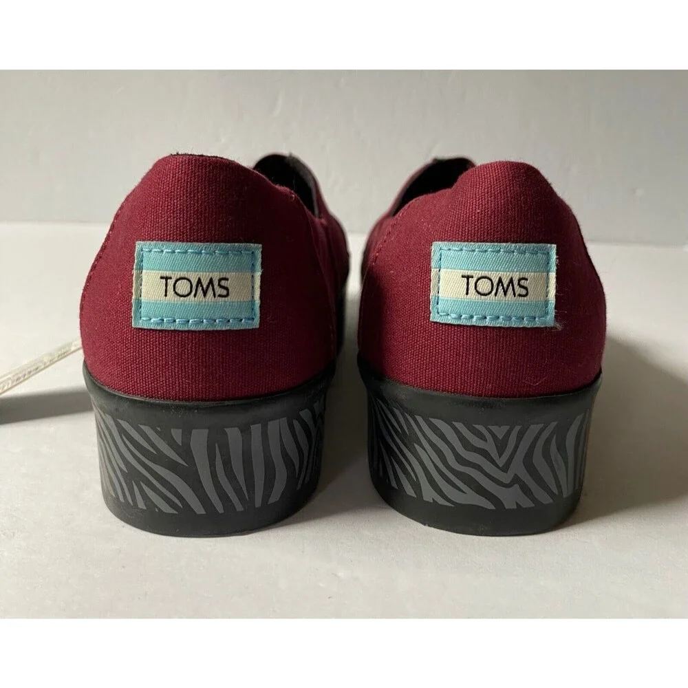 Toms Shoes Women's Size 7 Cabernet Canvas Alpargata Boardwalk NWT 🤩 HOST PICK! - Picture 9 of 14